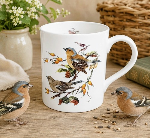 Chaffinch birds scene - mug, fine