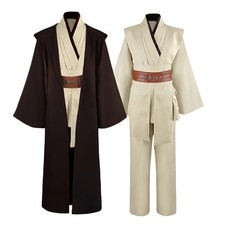 Obi Wan Kenobi Men'S Costume Robe Adult Male Jedi Knight Tunic Costume Hooded Un