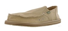 SANUK MEN'S VAGABOND SIDEWALK SURFER KHAKI LOAFER SHOES