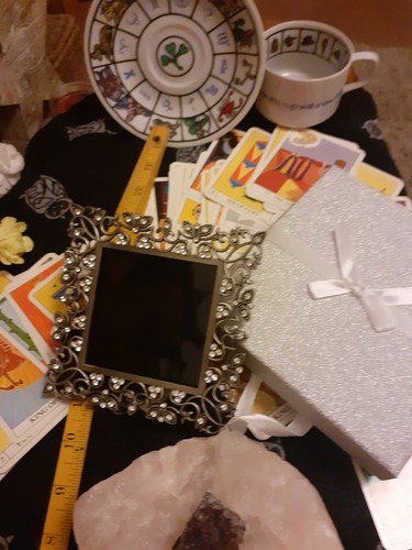 Black scrying mirror - black,