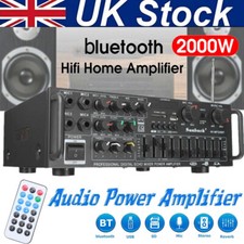 2000W Digital Bluetooth Stereo Amplifier Amp HIFI 2CH Tuner USB SD 4Mic Inpurt