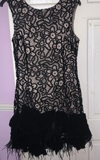 Lipsy black Lace ostrich