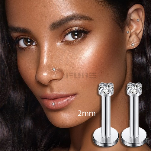 Tiny nose stud 2mm round - tiny,