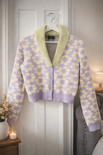 Lazy oaf daisy cardigan lilac - lazy,