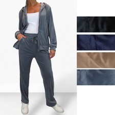 Women's Hooded Velour Tracksuit Set Ladies Full Tracksuit 8-18