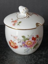 (433) Vintage Royal Crown Derby POSIES Jam Pot Strawberry Finial # Original Box