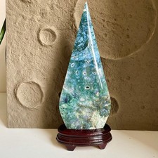 Moss Agate Teardrop modeling - Polished Crystal  Healing Stone - 6.1LB
