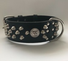 LEATHER DOG COLLAR-STAFFY/STAFFIE/STAFFORDSHIRE-REAL LEATHER/ DOG COLLAR 2" WIDE