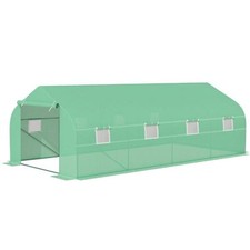 Outsunny 6 x 3M Walk in Polytunnel Greenhouse Large Outdoor Grow House with Door