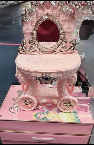 Pink princess vanity with