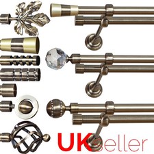 Double Curtain Pole Metal Set