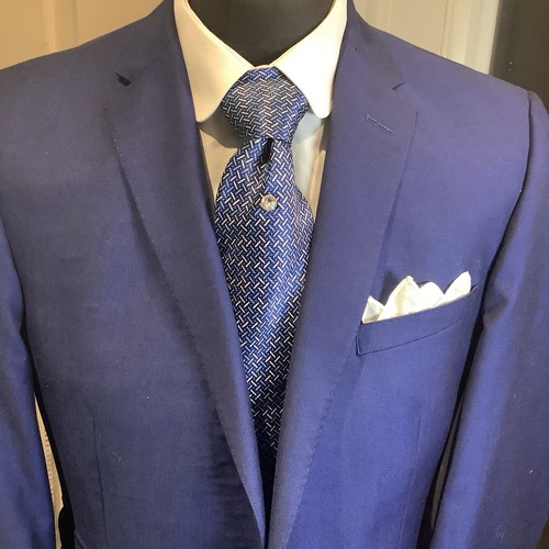 Men two piece blue suit - two,
