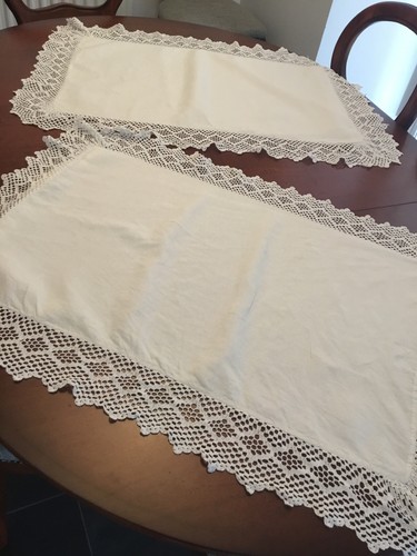 Pair vintage irish linen - of,