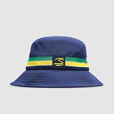 Ayrton Senna Official Formula 1 Stripe Flag Bucket Hat Navy Blue