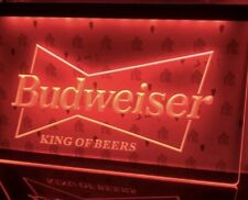 Budweiser  King Beer Bar Pub Club Ad Led Neon Sign  RED  Color. 30cm X 20cm
