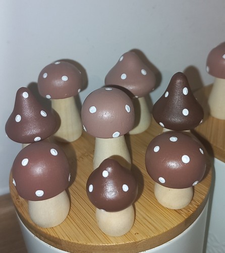 Handmade wooden toadstools - wooden,