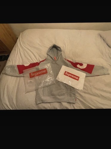 Supreme grey red logo - supreme, grey/red