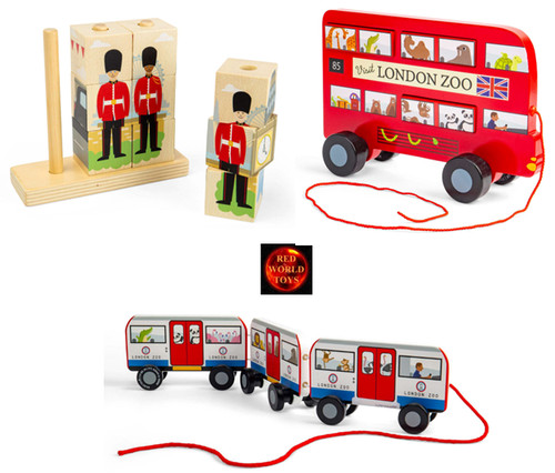 London city wooden pull - city,