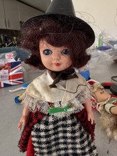 Vintage Rosebud Hard Plastic Doll 1950s 6.5 Inches in welsh national dress