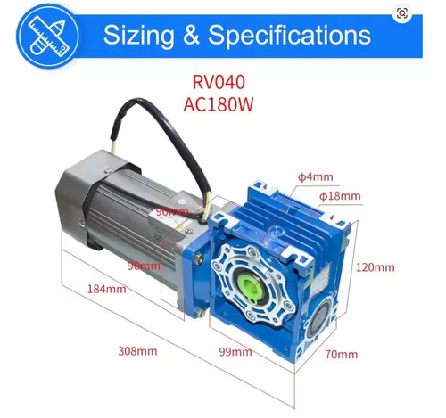 180w motor with - with, 100:1