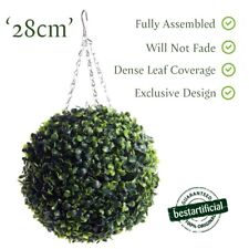 Best Artificial 28cm Green Boxwood Buxus Topiary Grass Wall Hanging Garden Ball