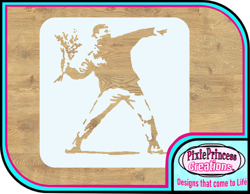 Banksy flower thrower mylar - flower,