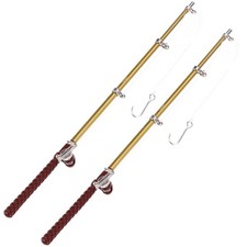  2 Pcs Mini House Accessories Miniature Fishing Rod Pole Decoration