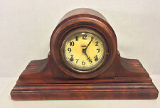 Antique Ingraham Clock Tambour Case with Arabic Numerals Bell & Gong Strike Ru