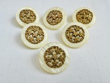 6 Vintage Shank Buttons 30mm
