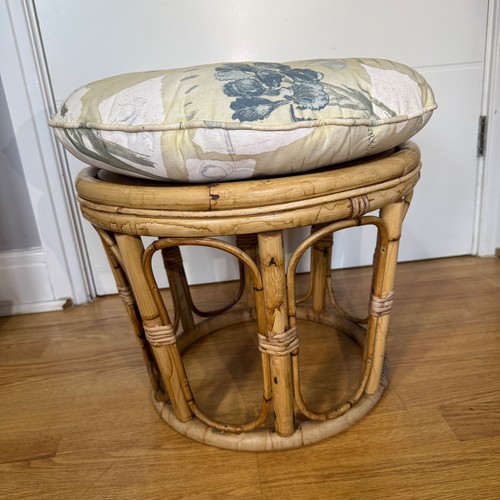 Vintage rattan ottoman - rattan,