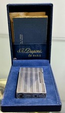 Vintage ST Dupont ligne long silver tone original box and papers