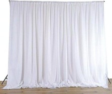 Large Wedding Party Stage Backdrop Drape Sheer Satin Curtain Photo Background