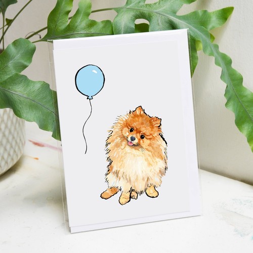 Pomeranian birthday card - birthday,