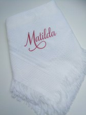 Personalised Baby Shawl Large Blanket Embroidered Christening Baptism gift Crown