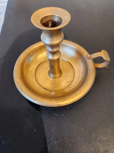 Vintage brass chamberstick - brass,