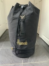 Harrods Knightsbridge London Duffel Bag Travel Vintage Black