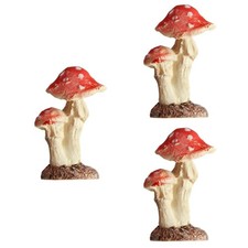 Set of 3 Mini Toadstool Decor Miniature Decorations