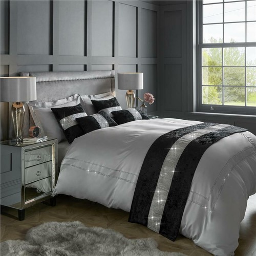 Diamante crushed velvet bed - crushed,