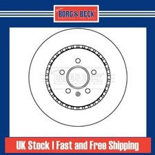 2x Brake Discs Vented For Audi A7 D4 3.0 TDI Borg & Beck Rear 4H0615601D