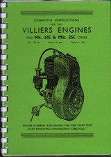 Villiers Mk.24C & Mk.25C Two Stroke Engine Instruction Spare Parts Book