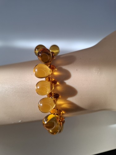 Amber beaded bracelet glass - beaded, bracelet.