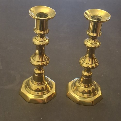 Pair brass candlesticks - pair, of