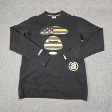 A Bathing Ape Jumper mens MEDIUM Black long sleeve AAPE fleece sweatshirt Size M