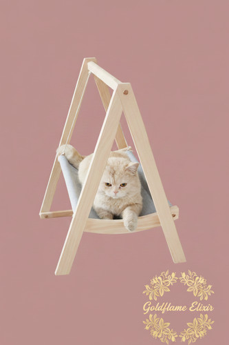 Wooden triangle cat - cat, hammock