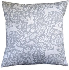 Cushion Cover in Scion Kelda Silver Grey Scandi Woodland  14" 16" 18" 20"