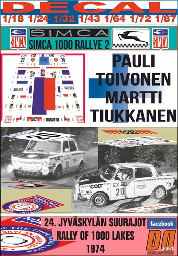 Decal simca 1000 rallye - rallye, 2