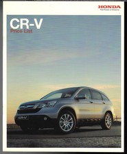 Honda CR-V Specifications 2007 UK Market Brochure 2.0i VTEC & 2.2 CTDi SE ES EX