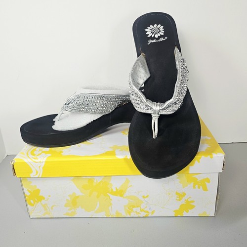 Yellow box beaded silver - yellow,