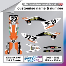 CUSTOM KTM MX Graphics Kit Motocross Graphics SX SXF 125cc -  450cc 2025 2026