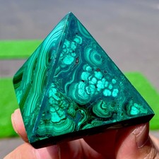 110G Natural malachite Pyramid Chakra Treatment Energy Stone Generator Spiritual